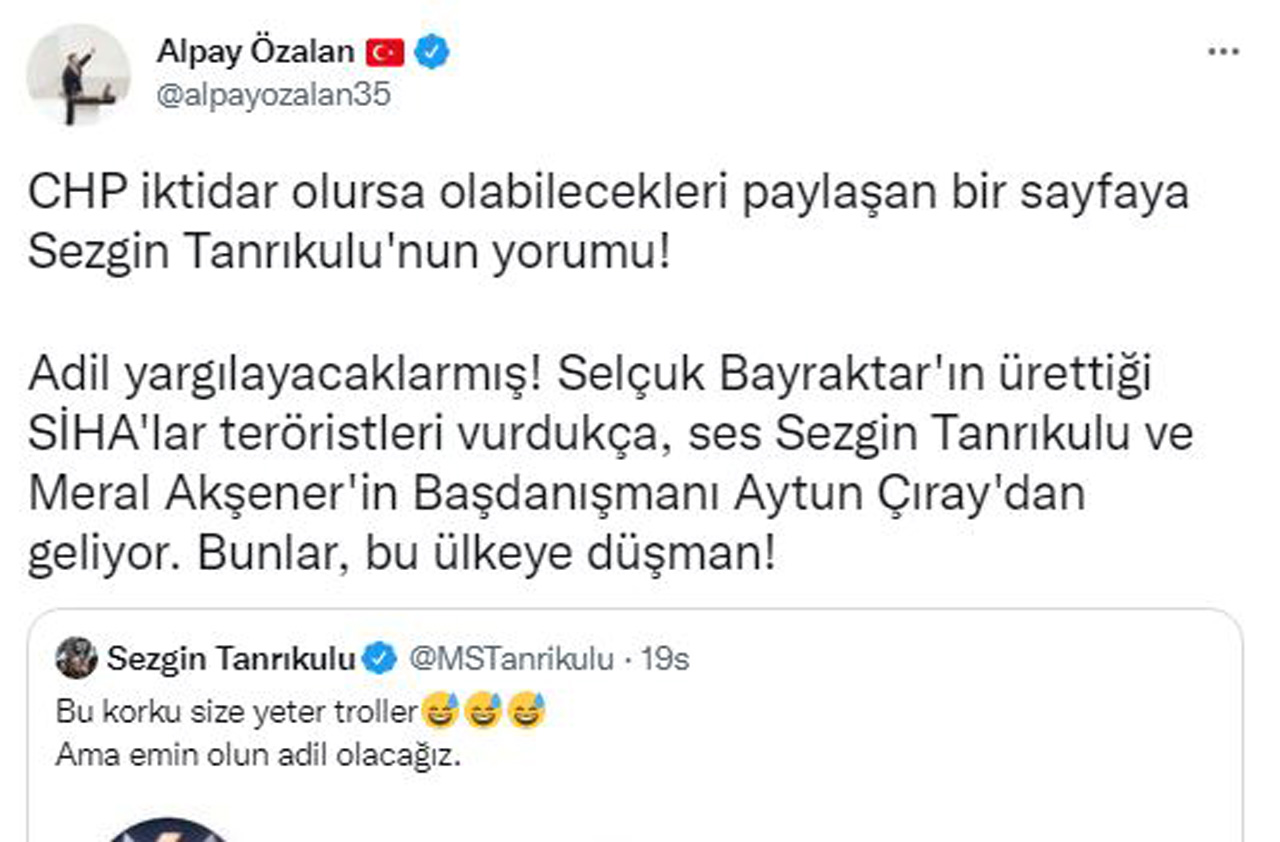 Sezgin Tanrıkulu'dan skandal 'Bayraktar' paylaşımı! 'Bu korku size yeter' dedi, tepki yağıyor