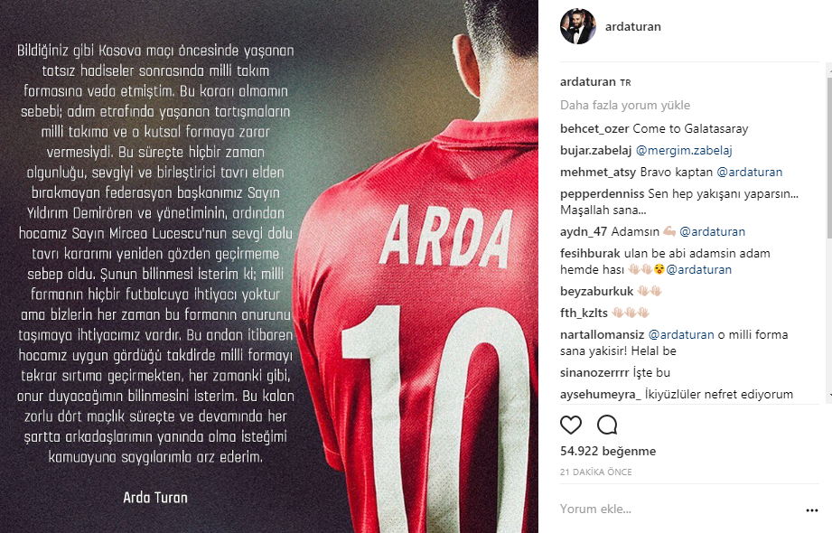 Arda Turan Millî Takım'a geri döndü!