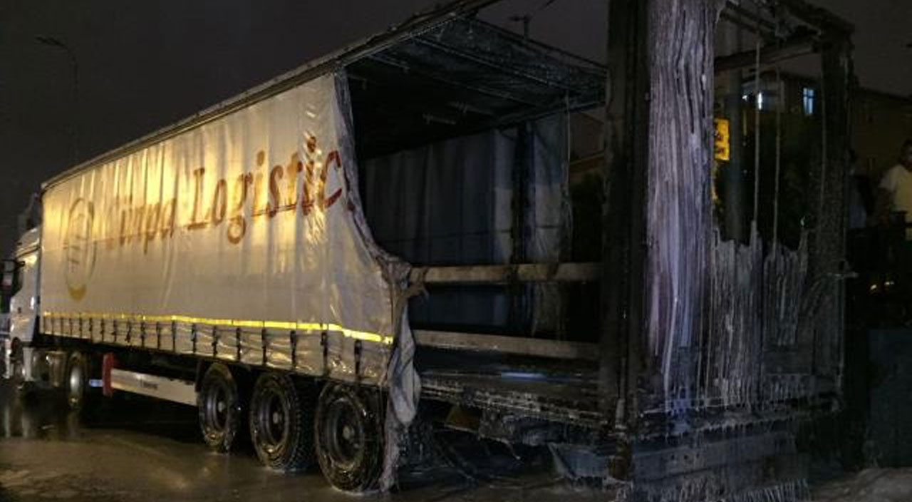 Park halindeki iki tırı alev topuna çeviren yangını tır sürücüsünün çıkardığı ortaya çıktı