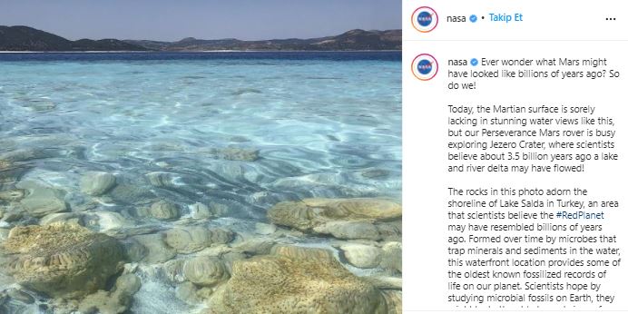 NASA: Salda Gölü’yle Mars'ı anlayacağız