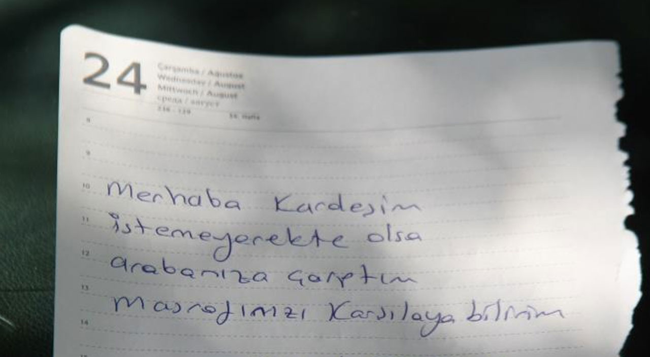 Arabasının ön camında not buldu… Ceza sandı, gerçek bambaşka çıktı