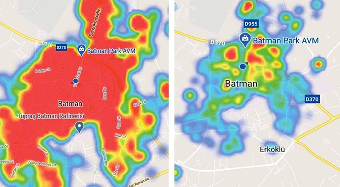 Batman’da sevindiren tablo! 'Kırmızı' harita 'yeşile' büründü