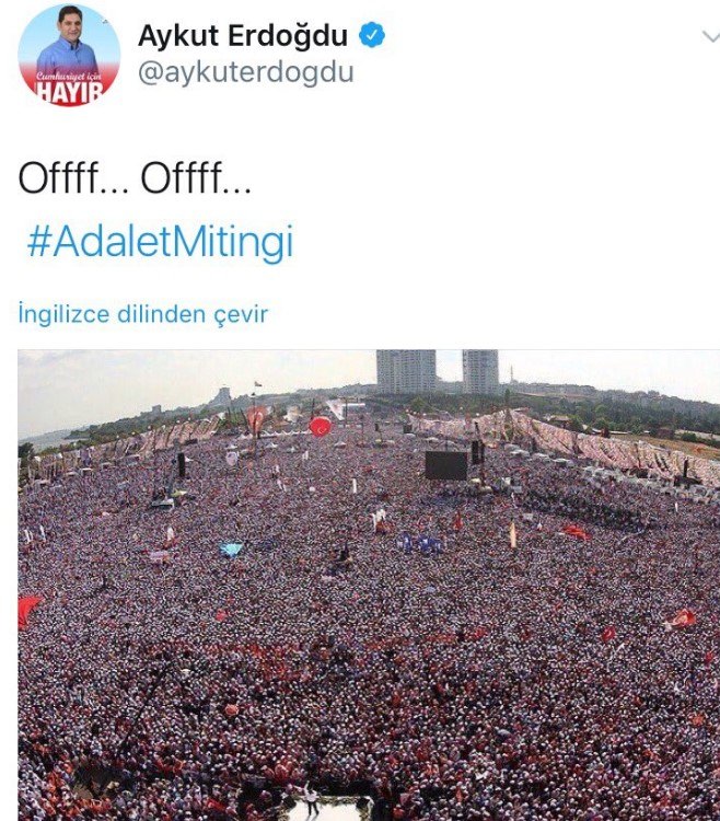 Aykut Erdoğdu, Maltepe diye AK Parti mitingini paylaştı!