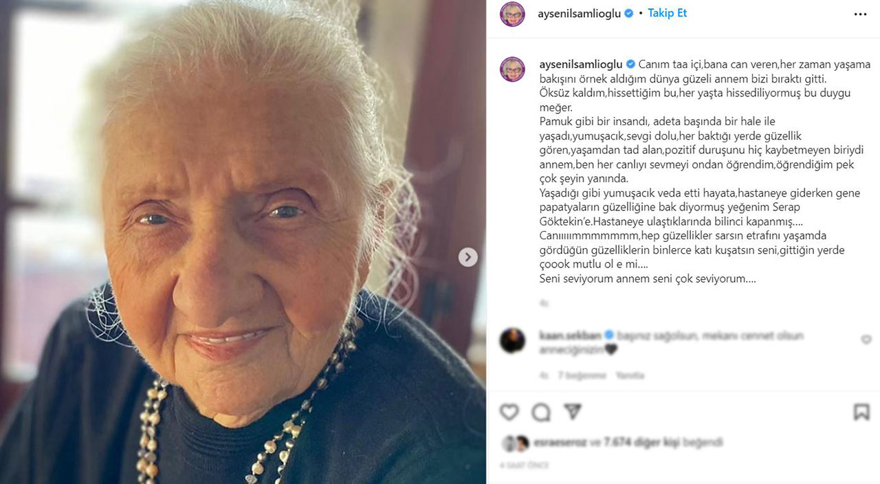 Ayşenil Şamlıoğlu’nun acı günü: Annem bizi bırakıp gitti, öksüz kaldım