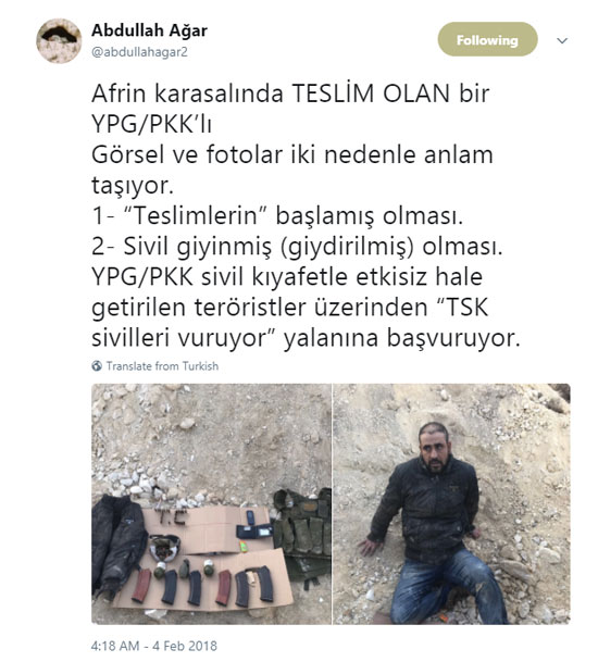 Teslim olan teröristin fotoğrafında dikkat çeken detay!