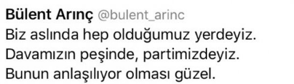Bülent Arınç attığı gülücüklü Tweet'i sildi