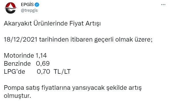 Benzin ve motorine yeni zam!