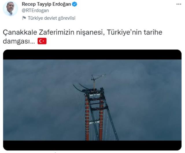 1915 Çanakkale Köprüsü’nün açılışına saatler kaldı! Erdoğan’dan duygusal paylaşım