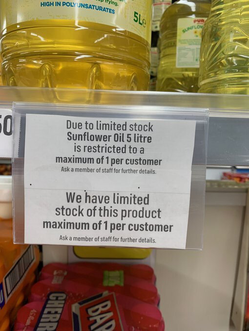 İngiltere’de ayçiçek yağı krizi büyüyor! Fiyatlar arttı satışlara sınırlama getirildi