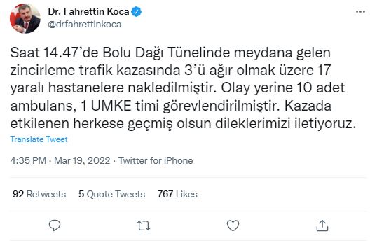 Bolu Dağı Tüneli'nde zincirleme kaza! Kapanan yol 5 buçuk saat sonra açıldı