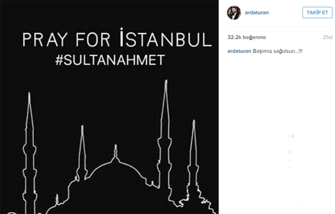 Arda’dan "Sultanahmet" mesajı... Arda’dan "Sultanahmet" mesajı...