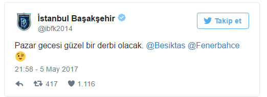 Başakşehir'den gönderme: 