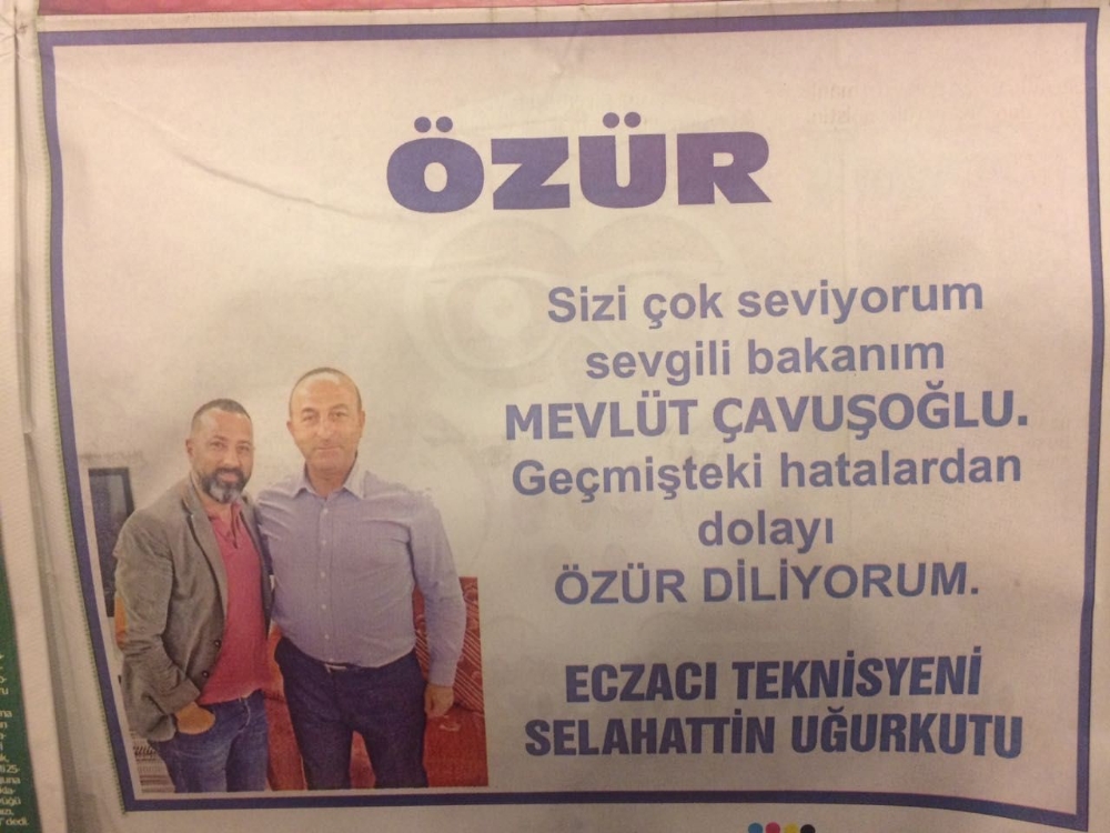 Dışişleri Bakanı’ndan gazete ilanıyla özür diledi