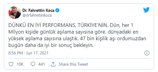 Türkiye'nin aşı başarısı: Dünya rekorunu kırdık!