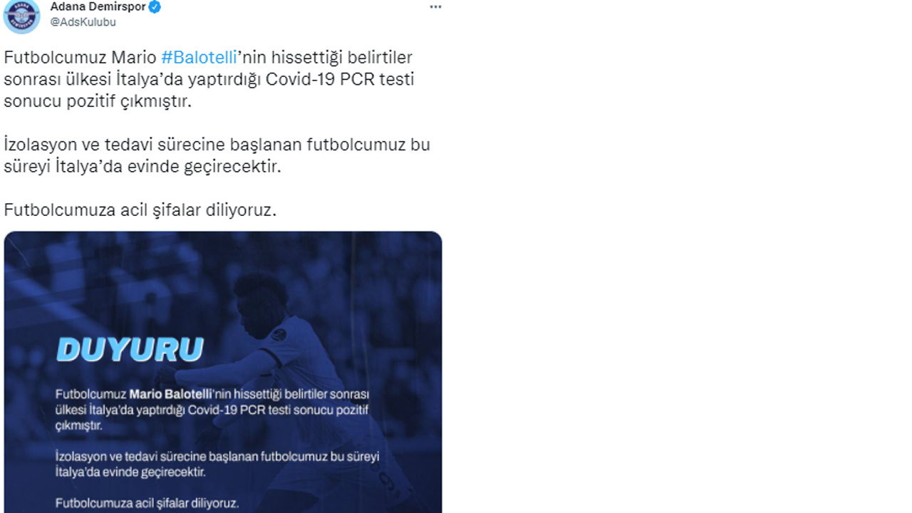 Mario Balotelli'den kötü haber: Koronavirüse yakalandı