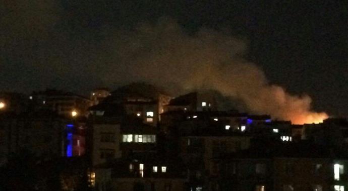 Baruthane tepesinde yangın paniği