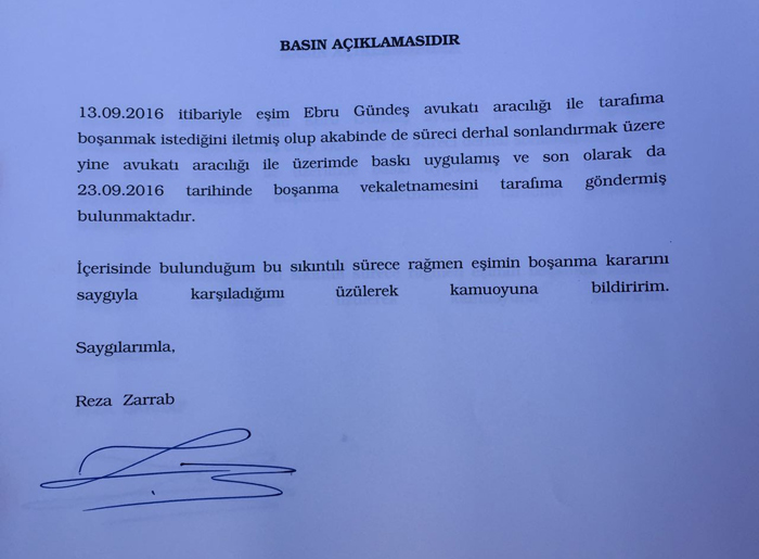 Gündeş, Sarraf'a boşanma davası açtı