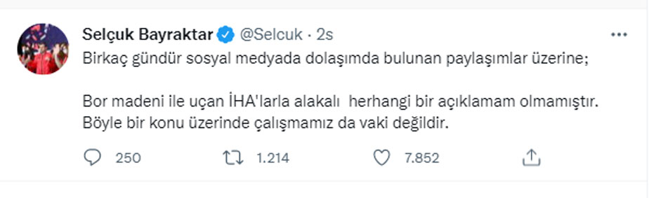 Selçuk Bayraktar'dan 'bor madeni' açıklaması: Böyle bir şey söylemedim