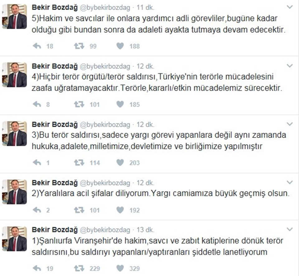 Bekir Bozdağ: 'Şanlıurfa'daki terör saldırısının hedefi...'