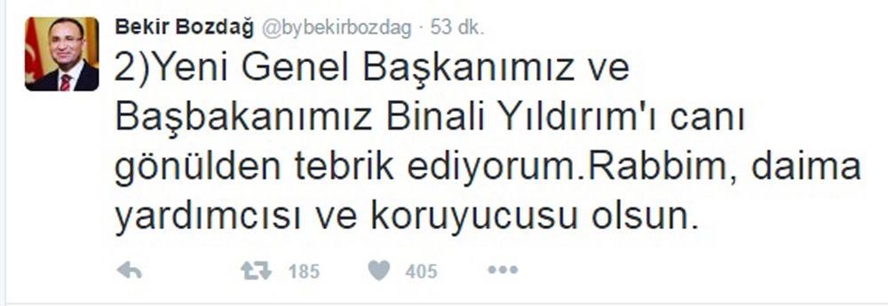 Bozdağ: Canı gönülden tebrik ediyorum