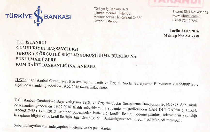 Can Dündar’a faizsiz  4 milyon lira verilmiş