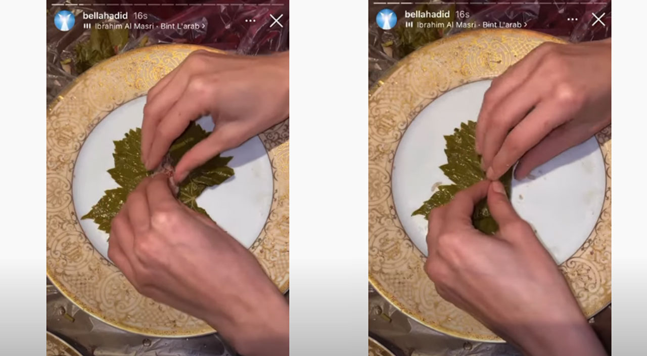 Bella Hadid sarma sardı, sosyal medyada gündem oldu Bella Hadid sarma sardı, sosyal medyada gündem oldu
