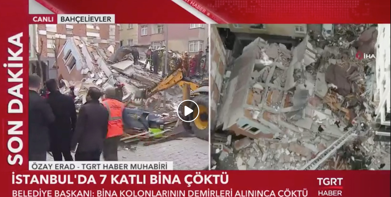 Bahçelievler'de 7 katlı bina çöktü