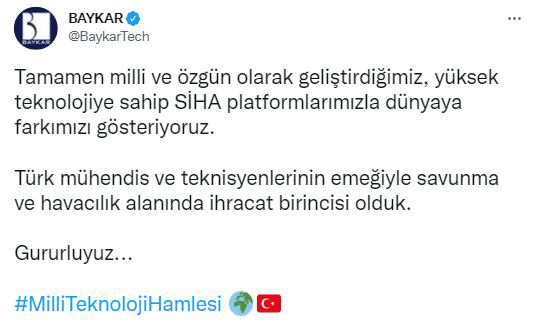 BAYKAR'dan büyük başarı! 'Farkımızı dünyaya gösteriyoruz' diyerek paylaştılar
