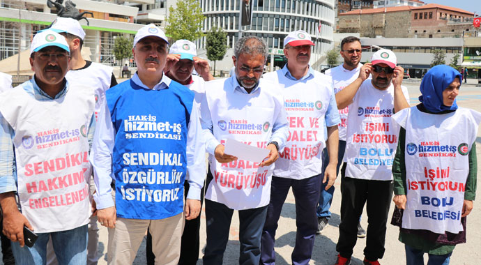 Bolu Belediyesi'nde işten çıkarılanların eylemi 100. gününde