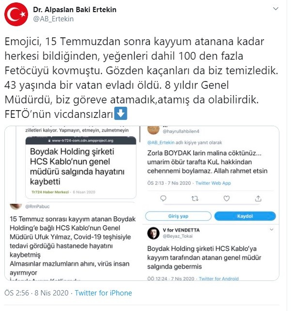 Alpaslan Baki Ertekin'den 'FETÖ'nün vicdansızları' tepkisi
