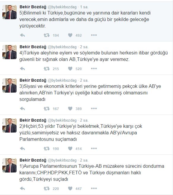 Bozdağ'dan AP'ye sert sözler