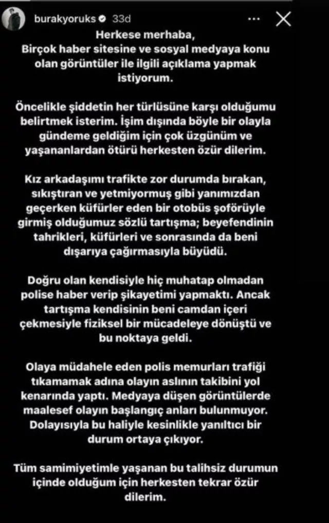 İETT şoförüne saldıran Burak Yörük'ten açıklama