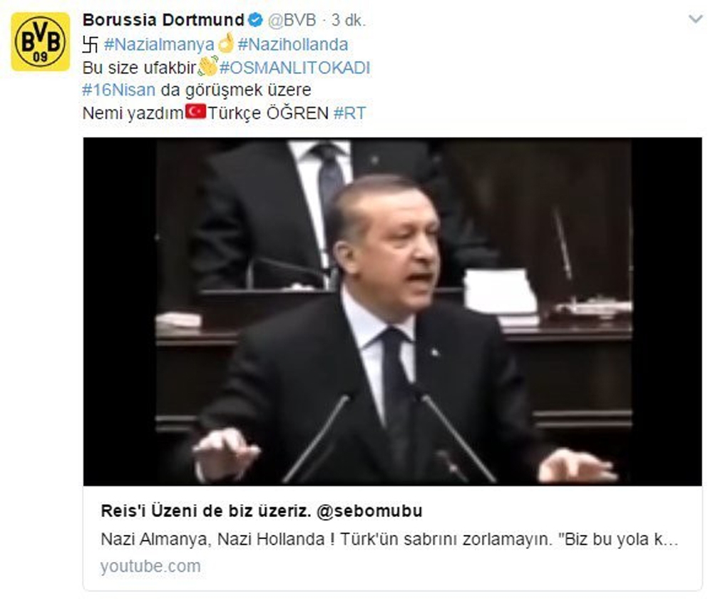 Dortmund’un sosyal medya hesabı hacklendi