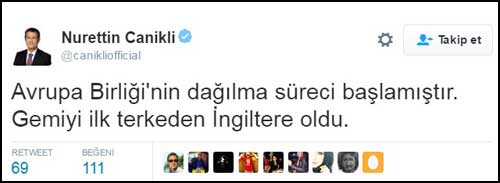 Canikli: Gemiyi ilk terkeden İngiltere oldu