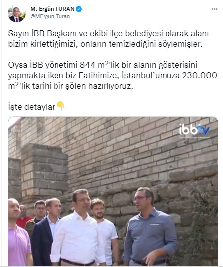 Fatih Belediyesi’nden İmamoğlu’na çöp cevabı: 230.000 m²'lik tarihi bir şölen hazırlıyoruz