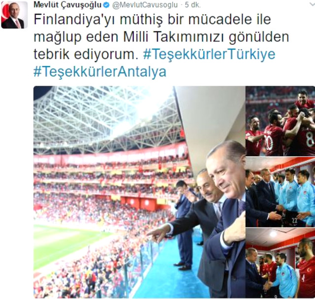 Mevlüt Çavuşoğlu Twitter'dan paylaştı: Antalya'da Erdoğan'a sevgi seli