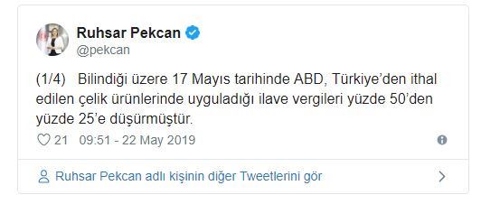 Bakan Pekcan'dan ABD'ye vergi indirimi açıklaması