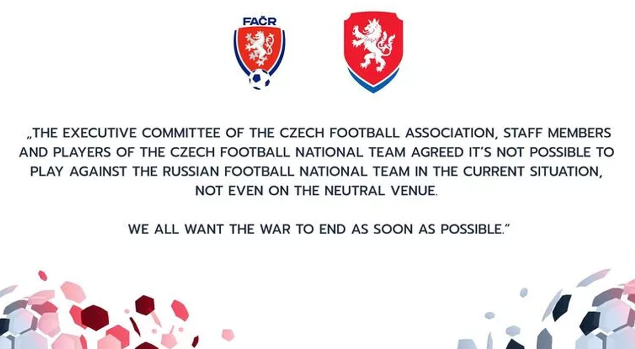 Polonya ve İsveç'in ardından bir karar da Çekya'dan: Rusya ile maça çıkmak istemiyorlar