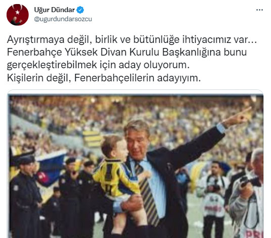 Fenerbahçe'de Uğur Dündar sürprizi! Dördüncü aday belli oldu Fenerbahçe'de Uğur Dündar sürprizi! Dördüncü aday belli oldu