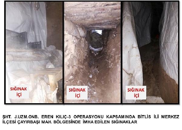 Bitlis'te PKK sığınakları imha edildi