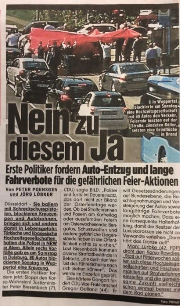 Almanya'da Türk düğün konvoyuna şaşırtan tepki