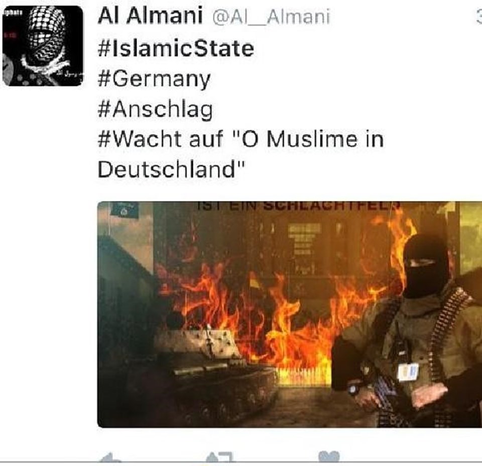 Terör örgütü DAEŞ Almanya'ya saldırı tehdidinde bulundu