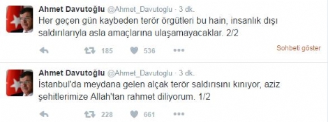 Ahmet Davutoğlu'ndan Vezneciler Saldırısına İlk Yorum: İnsanlık Dışı