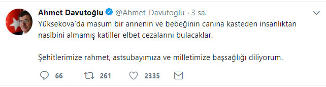 Ahmet Davutoğlu sessizliğini şehidimiz için bozdu!