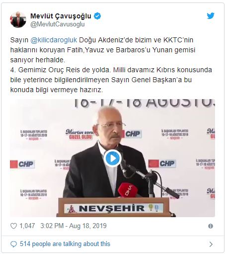 Çavuşoğlu: Kılıçdaroğlu'na milli davamız Kıbrıs konusunda bilgi vermeye hazırız