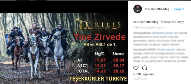 Diriliş Ertuğrul'un yapımcısından kafa karıştıran paylaşım