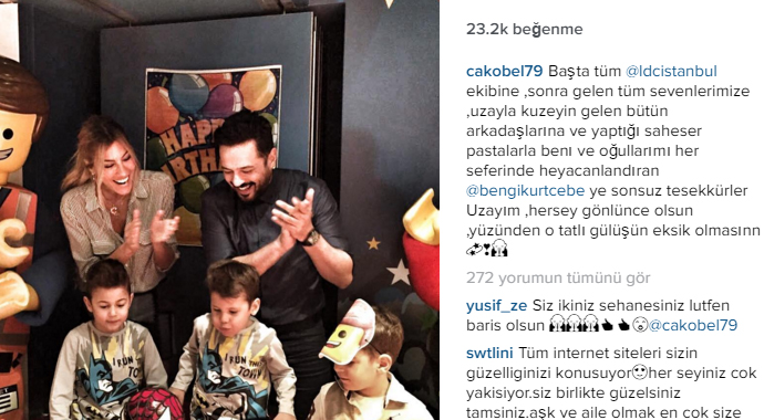 Çağla Şıkel ve Emre Altuğ oğulları için birarada