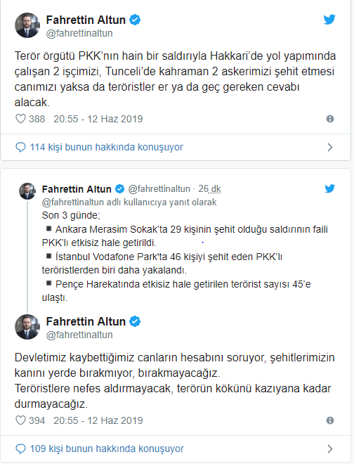 Altun: Devletimiz kaybettiği canların hesabını soruyor
