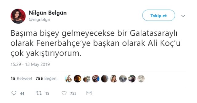 Nilgün Belgün'den Ali Koç itirafı