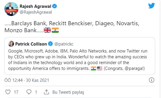 Twitter'ın da başına Hindistanlı Agrawal getirildi! Devlerin CEO’ları onların elinde